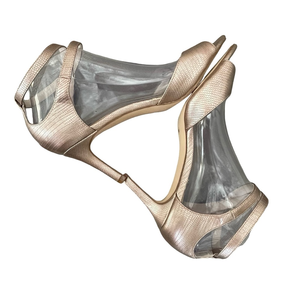 Alfani Galeah Ankle Strap Heels Gold Size 8 - Picture 5 of 9
